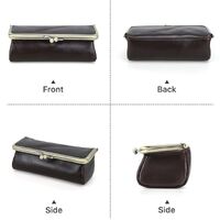 Eyeglasses genuine leather clutch bag with snap CF4014