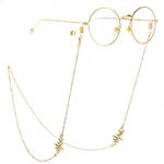 Gold-colored metal non-slip chain, with an electrocardiogram, for glasses and masks GL256