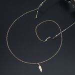 Metal non-slip chain, with pendant leaf, for glasses and masks GL348