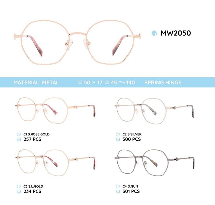 Metal women's frame for glasses MW2050