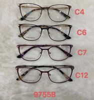Metal frame for glasses with spring hinges 9755B