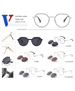 Оправа металлическая + поляризационная солнцезащитная насадка 5601-DA