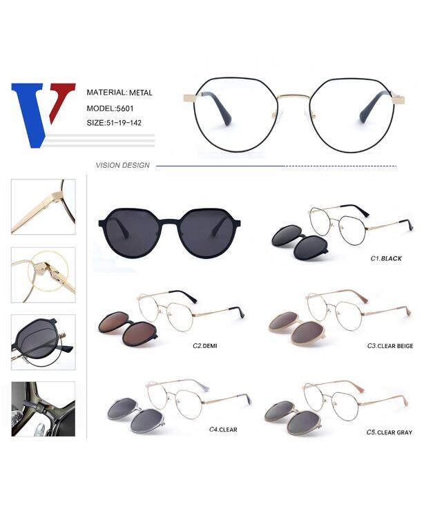 Metal frame + polarizing sun protection clip-on 5601-DA
