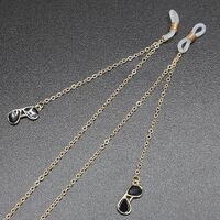 Металлическая нескользящая цепочка золотого цвета, с подвеской черные очки, для очков и масок GL399