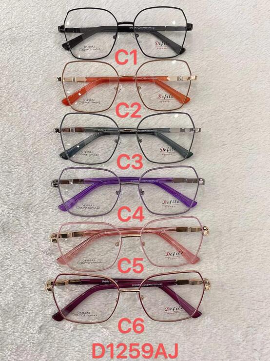 Metal frames for glasses with flex hinges Defile D1259AJ