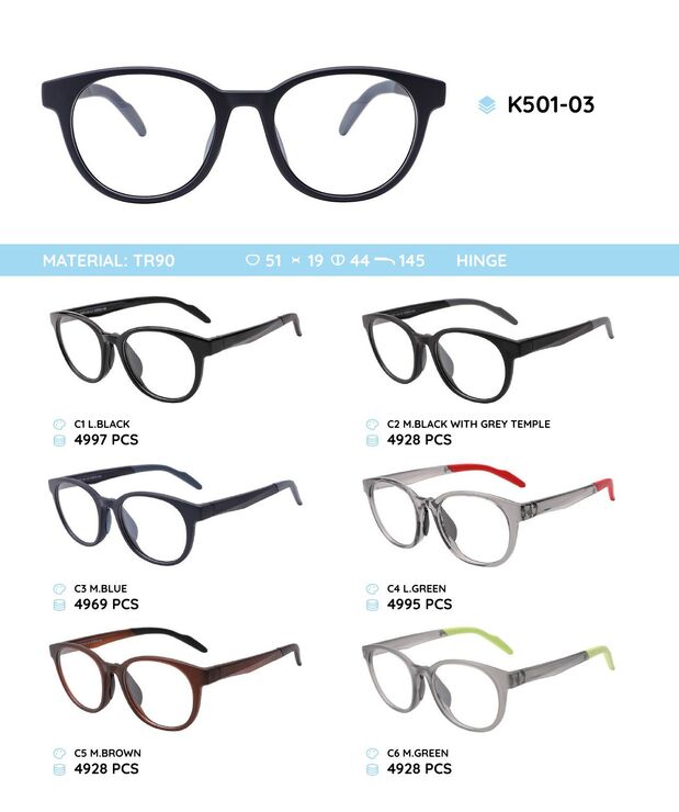 TR90 plastic eyeglasses frame K501-03