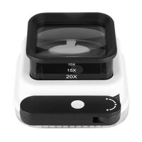 Лупа складная с универсальной подсветкой 8016-XX, размеры: 52*45 мм, увеличение: 10X, 15X, 20X