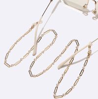 Gold-colored metal non-slip chain, with oval and pearl, for glasses and masks GL1720