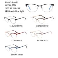 Protective metal glasses with anti-blue light lenses Landi LD3024