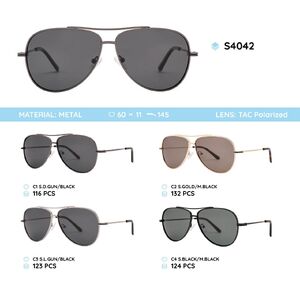 Metal frame polarized sunglasses S4042