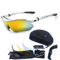 Safety shockproof sports goggles with 5 caps 骑行套装-0089PC