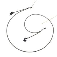 Металлическая нескользящая цепочка черного цвета, с подвеской черный ангел, для очков и масок GL834