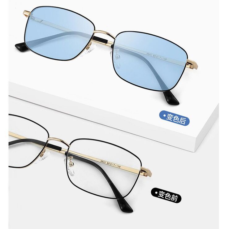 Очки металлические фотохромные с защитой от синего света 9640-GT