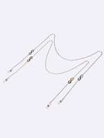Set of two gold and silver glasses chain with hearts GM115