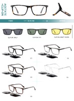 Оправа пластиковая из материала ацетат, с флексом + насадка солнцезащитная (клипон) Big City F3043S