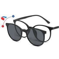 Оправа пластиковая TR90/PC + комплект из 5 поляризационных солнцезащитных насадок (клипон) на магните + кожаная сумка El Dorado EL9505