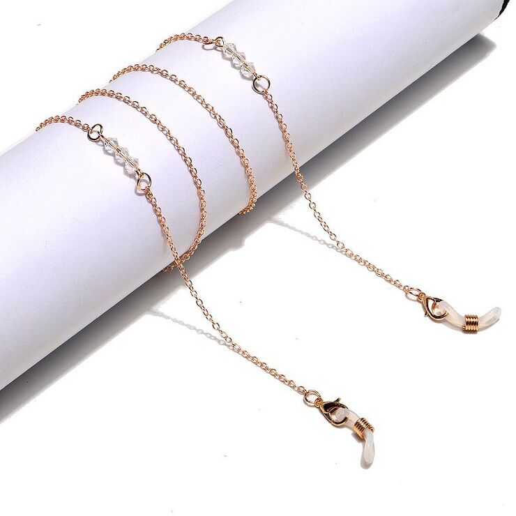 Gold-colored metal non-slip chain, for glasses and masks GL1292