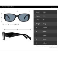 Plastic retro square sunglasses Elit 9114-EL