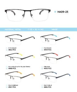 Металлическая оправа с дужками из материала TR-90 с гнущимся наконечником HA09-23