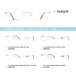 Titanium metal rimless frame TW3027P