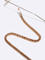 Metal cuboid thick glasses chain GL898 gold