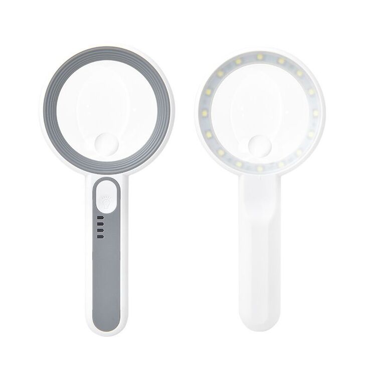 Magnifier with universal backlight, magnifying glass with handle 6516C-XX, diameter 65 mm, magnification: 6Х, 12Х