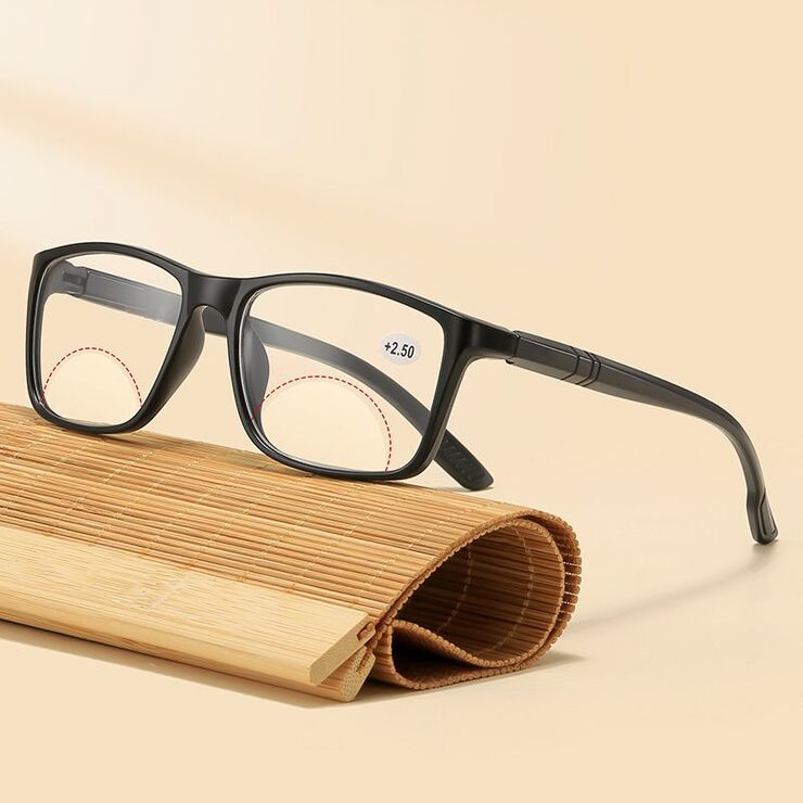 Reading PC plastic glasses bifocal with Blue Ray Cut protection and spring hinges KY3035双光, diopters from +1.00 to +4.00