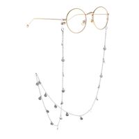 Silver-colored metal non-slip chain, with silver shell, for glasses and masks GL921