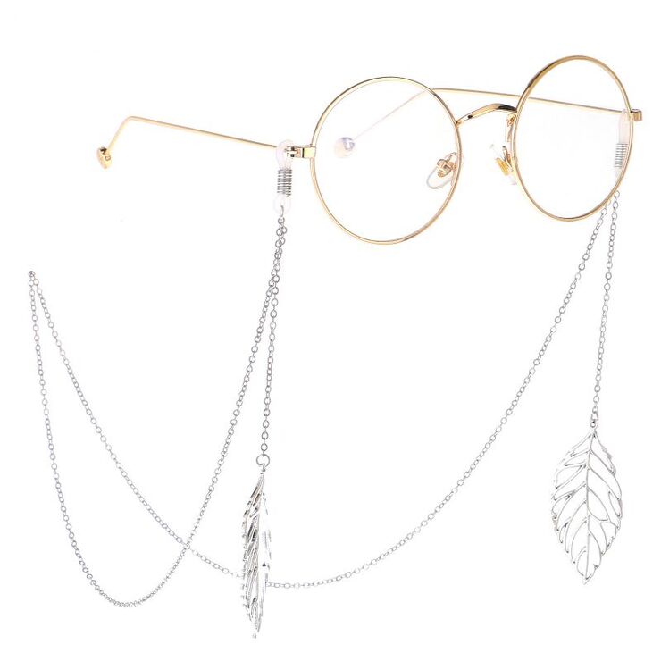 Металлическая нескользящая цепочка, c листом, для очков и масок GL220
