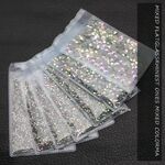 Set of rhinestones with a pointed bottom for frames and glasses decorating PD0036, white / AB, 1.3-6.5 mm (price per pack, min. order - 3)