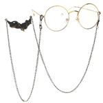 Bronze-colored metal non-slip chain, with wings and a snake, for glasses and masks GL141