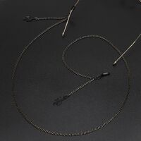 Black-colored metal non-slip chain, with pendant black cactus, for glasses and masks GL544