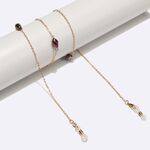 Gold-colored metal non-slip chain, with water drop crystal, for glasses and masks GL1540