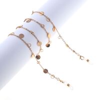 Металлическая нескользящая цепочка золотого цвета, с круглыми подвесками, для очков и масок GL847