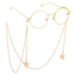 Metal non-slip chain, with pendant star, for glasses and masks GL483