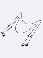 Металлическая нескользящая цепочка черная, комплект из 2-х цепочек с черной звездой и бабочкой, для очков и масок GM003