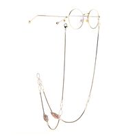 Gold-colored metal non-slip chain, with gold pearl, for glasses and masks GL1016