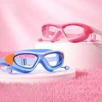 Swimming waterproof anti-fog goggles for kids, with earplugs, 5021-YU