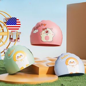 Silicone waterproof swimming cap for kids GJ003-YU