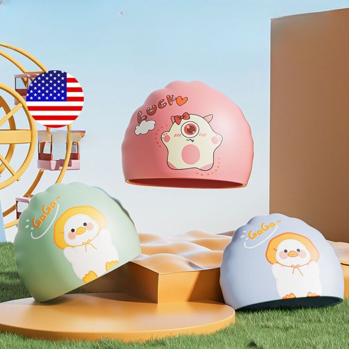 Шапочка для плавания силиконовая водонепроницаемая детская GJ003-YU