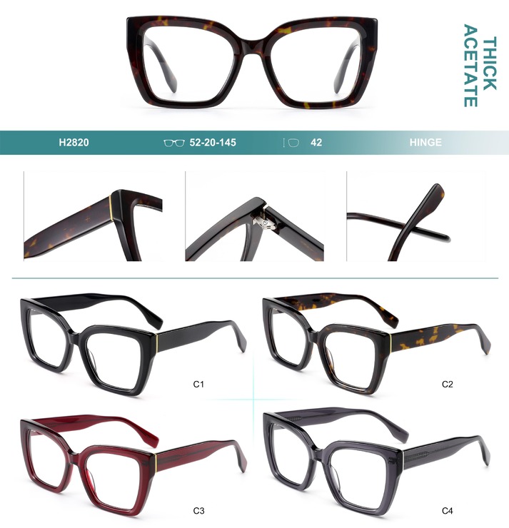 Plastic frames for glasses, thick acetate Big City H2820