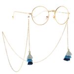 Gold-colored metal non-slip chain, with tassel pendant, for glasses and masks GL029