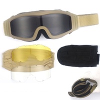 Safety shockproof tactical anti-fog goggles, set with 3 lens, 战术-ESCS海绵-套装-DX