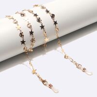 Металлическая нескользящая цепочка золотого цвета, с сердцем и звездой, для очков и масок GL1608