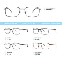 Metal men's frame for glasses with spring hinges MM2077