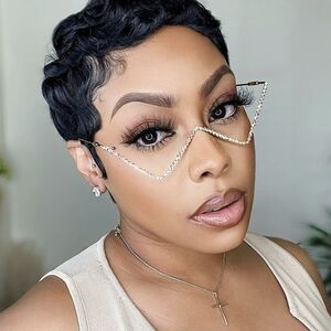 Metal frame with diamonds for women 2057-PN