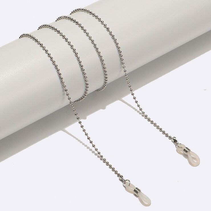 Silver-colored metal non-slip chain, for glasses and masks GL1560