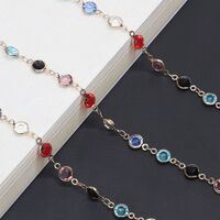 Metal non-slip chain, with colorful glass beads, for glasses and masks GL328-1