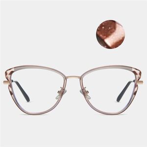 Combined frame (metal + TR90) or glasses with blue light protection, with spring hinges FA87249