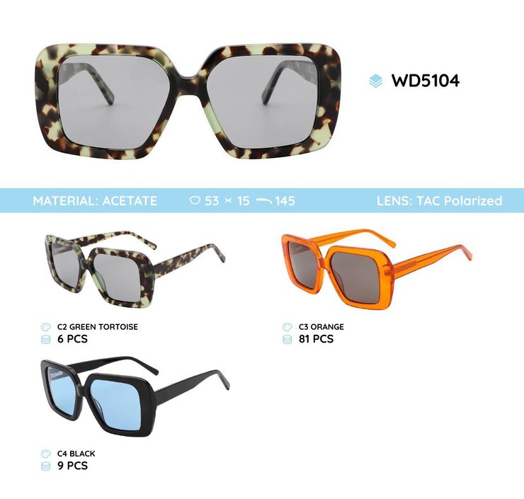 Plastic acetate frames polarized sunglasses WD5104